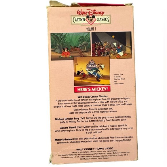 Walt Disney’s Cartoon Classics VHS Tape: “Here’s Mickey!” Volume 1. - Picture 5 of 8